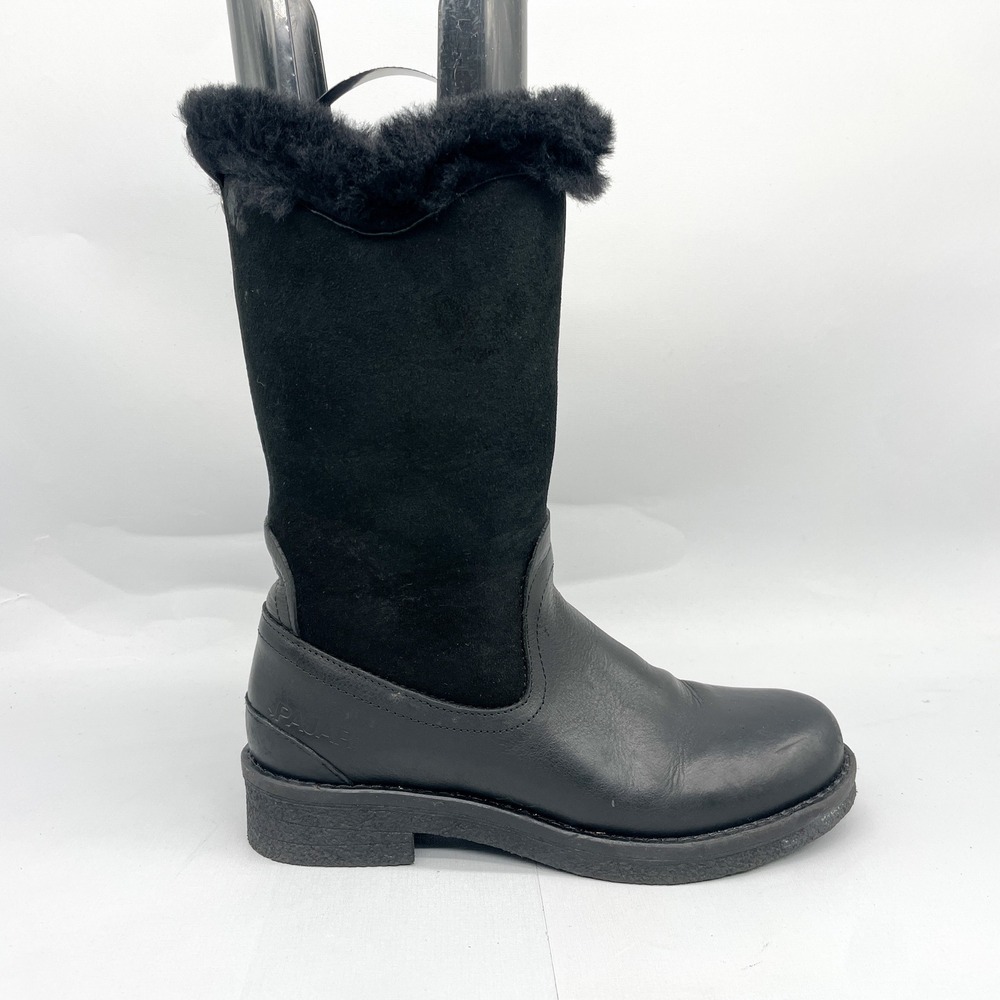 Pajar Canada Womens 38 7 Amarillo Boot Black Leather Suede Shearling Winter Cozy